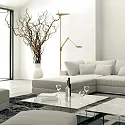 Steinhauer Floor lamp ZODIAC LED, 2 flames, with reading arm, bronze