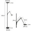Steinhauer Steinhauer Floor lamp ZODIAC LED, 2 flames, with reading arm, black