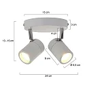 Mexlite Mexlite Spot, 2 flames. GU10, IP44, white