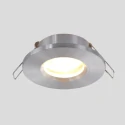 Steinhauer recessed luminaire PÉLITE SPOT round, rigid, with open cable GU10 IP44, steel brushed dimmable