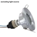 Steinhauer recessed luminaire PÉLITE SPOT round, rigid, with open cable GU10 IP44, steel brushed dimmable