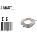 Steinhauer recessed luminaire PÉLITE SPOT round, rigid, with open cable GU10 IP44, steel brushed dimmable