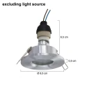 Steinhauer recessed luminaire PÉLITE SPOT round, rigid, with open cable GU10 IP44, steel brushed dimmable