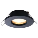 Steinhauer recessed luminaire PÉLITE SPOT round, rigid, with open cable GU10 IP44, black matt dimmable