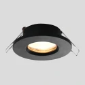 Steinhauer recessed luminaire PÉLITE SPOT round, rigid, with open cable GU10 IP44, black matt dimmable