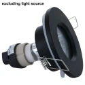 Steinhauer recessed luminaire PÉLITE SPOT round, rigid, with open cable GU10 IP44, black matt dimmable