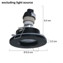 Steinhauer recessed luminaire PÉLITE SPOT round, rigid, with open cable GU10 IP44, black matt dimmable