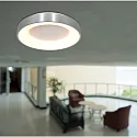 Steinhauer ceiling luminaire RINGLEDE - Ø 38CM round, medium, direct / indirect IP20, silver brushed dimmable
