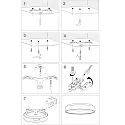 Steinhauer ceiling luminaire RINGLEDE - Ø 48CM large, round, direct / indirect IP20, gold dimmable