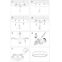 Steinhauer ceiling luminaire RINGLEDE - Ø 48CM large, round, direct / indirect IP20, gold dimmable