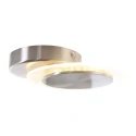 Steinhauer wall and ceiling luminaire LIDO round, adjustable, indirect, perforated IP20, steel brushed dimmable