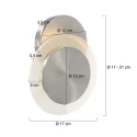 Steinhauer wall and ceiling luminaire LIDO round, adjustable, indirect, perforated IP20, steel brushed dimmable