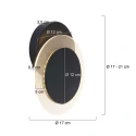wall and ceiling luminaire LIDO round, adjustable, indirect, perforated IP20, black matt dimmable