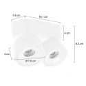 ceiling luminaire FEZ 2 flames IP20, white dimmable