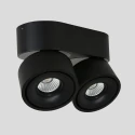 Mexlite ceiling luminaire FEZ 2 flames, oval, swivelling, rotatable, set back IP20, black matt dimmable
