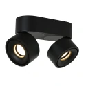 Mexlite ceiling luminaire FEZ 2 flames, oval, swivelling, rotatable, set back IP20, black matt dimmable