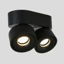 Mexlite ceiling luminaire FEZ 2 flames, oval, swivelling, rotatable, set back IP20, black matt dimmable
