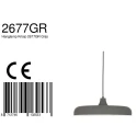 Steinhauer pendant luminaire KRISIP down, 1 flame, flat E27 IP20, grey, mat dimmable