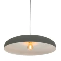 Steinhauer pendant luminaire KRISIP down, 1 flame, flat E27 IP20, grey, mat dimmable