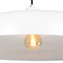 Steinhauer pendant luminaire KRISIP down, 1 flame, flat E27 IP20, white matt dimmable