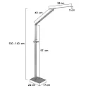 floor lamp SERENADE CCT Switch, adjustable, with touch dimmer IP20, brushed aluminium dimmable