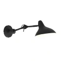 anne light & home wall luminaire KASKET with switch, with jointed arm, with plug E27 IP20, black matt 