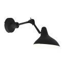 anne light & home wall luminaire KASKET with switch, with jointed arm, with plug E27 IP20, black matt 