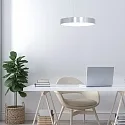 Steinhauer pendant luminaire RINGLEDE - Ø 48CM large, round, direct / indirect IP20, silver brushed dimmable