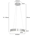 Steinhauer pendant luminaire RINGLEDE - Ø 48CM large, round, direct / indirect IP20, silver brushed dimmable