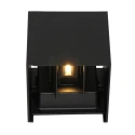 Steinhauer Steinhauer Outdoor wall luminaire, LED, 2 flames, with sensor, 2x3W, 2700K, IP54, black