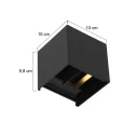 Steinhauer Steinhauer Outdoor wall luminaire, LED, 2 flames, with sensor, 2x3W, 2700K, IP54, black