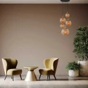 Steinhauer pendant luminaire BOLLIQUE 5 flames E27 IP20, amber, brass, black dimmable