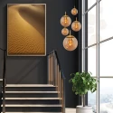 Steinhauer pendant luminaire BOLLIQUE 5 flames E27 IP20, amber, brass, black dimmable