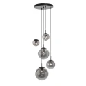 pendant luminaire BOLLIQUE 5 flames, round E27 IP20, black matt dimmable