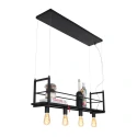 Mexlite pendant luminaire BUCKLEY 4 flames, with shelf E27 IP20, black matt dimmable