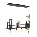 Mexlite pendant luminaire BUCKLEY 4 flames, with shelf E27 IP20, black matt dimmable