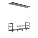 Mexlite pendant luminaire BUCKLEY 4 flames, with shelf E27 IP20, black matt dimmable