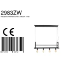 Mexlite pendant luminaire BUCKLEY 4 flames, with shelf E27 IP20, black matt dimmable
