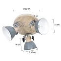 Mexlite Mexlite Spot GEARWOOD, 3 flames, grey