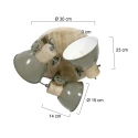 Mexlite Mexlite Spot GEARWOOD, 3 flames, green