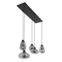 Steinhauer Steinhauer Pendant luminaire REFLEXION, 5 flames, smoky, fitting black