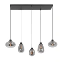 Steinhauer Steinhauer Pendant luminaire REFLEXION, 5 flames, smoky, fitting black