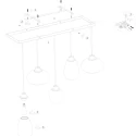 Steinhauer Steinhauer Pendant luminaire REFLEXION, 5 flames, smoky, fitting black