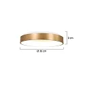 Steinhauer ceiling luminaire RINGLEDE - Ø 30CM small, round, direct / indirect IP20, gold matt dimmable
