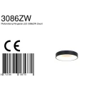 Steinhauer ceiling luminaire RINGLEDE - Ø 30CM small, round, direct / indirect IP20, black matt dimmable