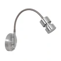 wall luminaire NATASJA with switch, with flex arm GU10 IP20, steel brushed dimmable