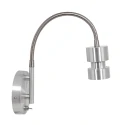 Steinhauer wall luminaire NATASJA with switch, with flex arm GU10 IP20, steel brushed dimmable
