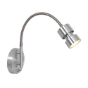 Steinhauer wall luminaire NATASJA with switch, with flex arm GU10 IP20, steel brushed dimmable