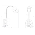 Steinhauer wall luminaire NATASJA with switch, with flex arm GU10 IP20, steel brushed dimmable