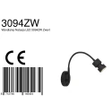 wall luminaire NATASJA with switch, with flex arm GU10 IP20, steel brushed dimmable